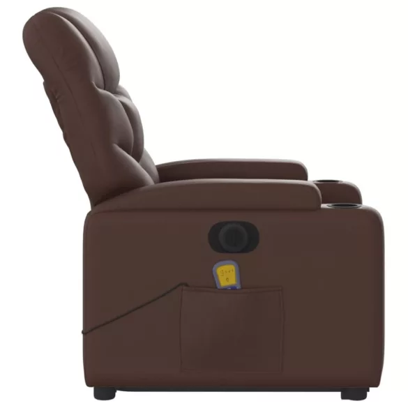 elektromos barna műbőr felállást segítő dönthető masszázsfotel