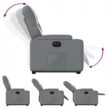 elektromos szürke műbőr felállást segítő dönthető fotel