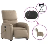 kávészínű műbőr elektromos dönthető masszázsfotel