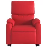 piros műbőr felállást segítő dönthető fotel