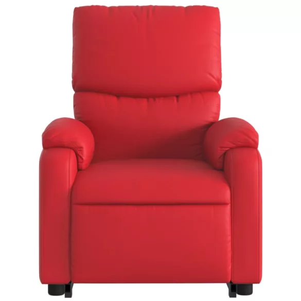 piros műbőr felállást segítő dönthető fotel