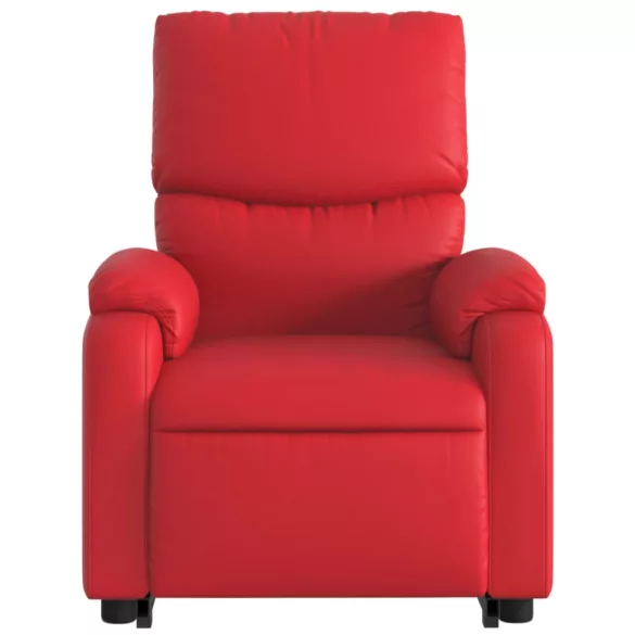 piros műbőr dönthető masszázs- és állófotel