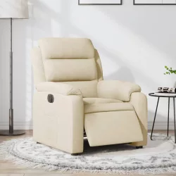 krémszínű szövet elektromos dönthető fotel