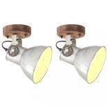 2 db ezüstszínű ipari fali-/mennyezeti lámpa 20 x 25 cm E27