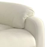 krémszínű bársony felállást segítő dönthető fotel