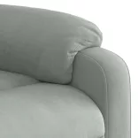 világosszürke bársony felállást segítő dönthető masszázsfotel