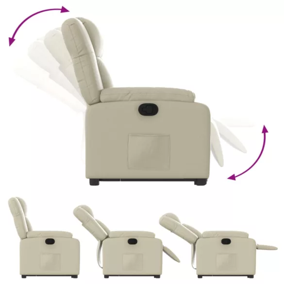 krémszínű műbőr felállást segítő dönthető fotel