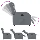 szürke műbőr elektromos dönthető fotel