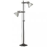 öntött vas állólámpa 2 db ezüstszínű lámpaernyővel E27