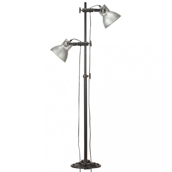 öntött vas állólámpa 2 db ezüstszínű lámpaernyővel E27