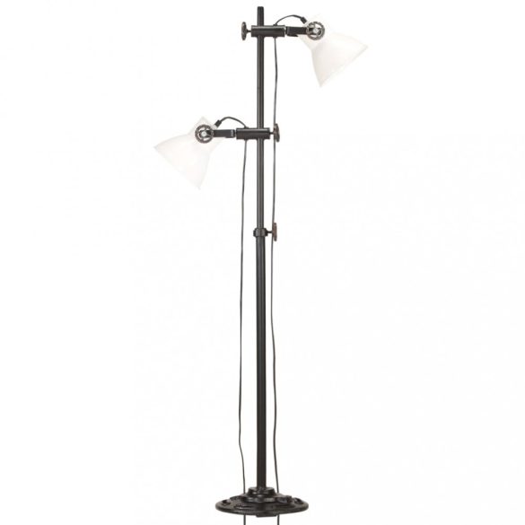 öntött vas állólámpa 2 db fehér lámpaernyővel E27