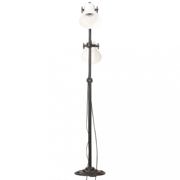 öntött vas állólámpa 2 db fehér lámpaernyővel E27