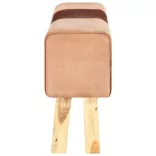 barna valódi bőr és tömör akácfa tornapad 160 cm