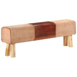 barna valódi bőr és tömör akácfa tornapad 160 cm