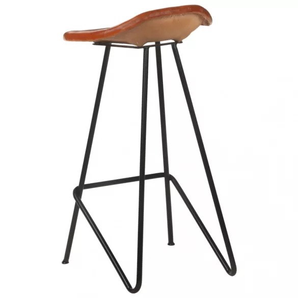 2 db barna valódi bőr bárszék