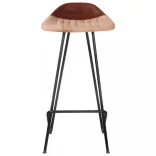 4 db barna valódi bőr bárszék