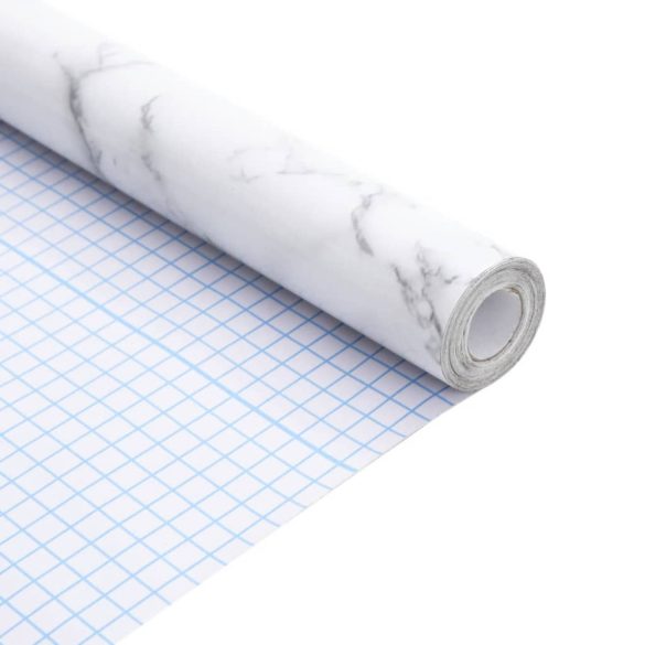 öntapadós márványfehér PVC bútormatricák 90 x 500 cm
