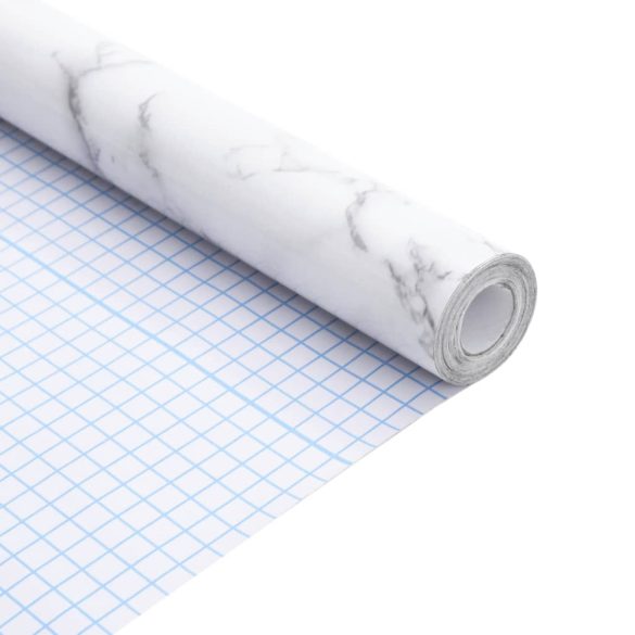 öntapadós márványfehér PVC bútormatricák 90 x 500 cm