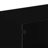 fekete szerelt fa könyvespolc ajtóval 136 x 37 x 109 cm