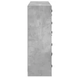 betonszürke szerelt fa könyvespolc ajtókkal 136 x 37 x 109 cm