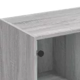 szürke sonoma szerelt fa könyvespolc ajtókkal 136x37x109 cm