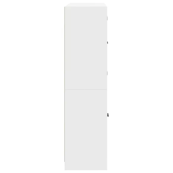 fehér szerelt fa könyvespolc ajtókkal 136 x 37 x 142 cm