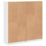 fehér szerelt fa könyvespolc ajtókkal 136 x 37 x 142 cm