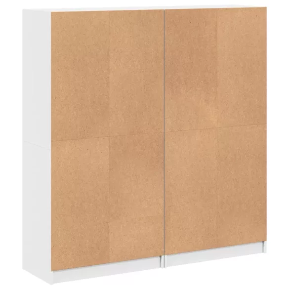 fehér szerelt fa könyvespolc ajtókkal 136 x 37 x 142 cm