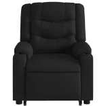 elektromos felállást segítő fekete szövet dönthető fotel