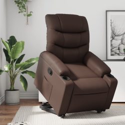 barna műbőr felállást segítő dönthető fotel
