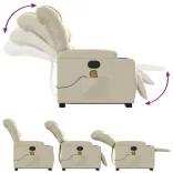 krémszínű műbőr dönthető masszázs- és állófotel