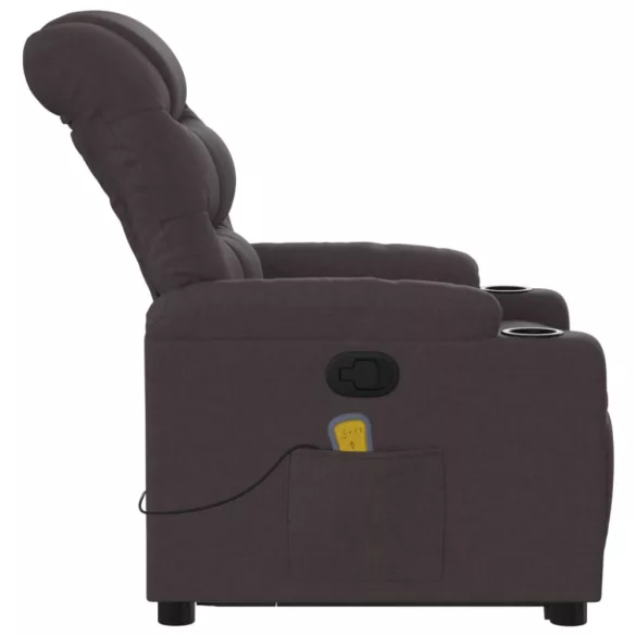 sötétbarna szövet dönthető masszázs- és állófotel