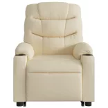 elektromos felállást segítő krémszínű szövet dönthető fotel