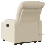 krémszínű szövet dönthető elektromos álló masszázsfotel