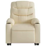 krémszínű szövet dönthető elektromos álló masszázsfotel