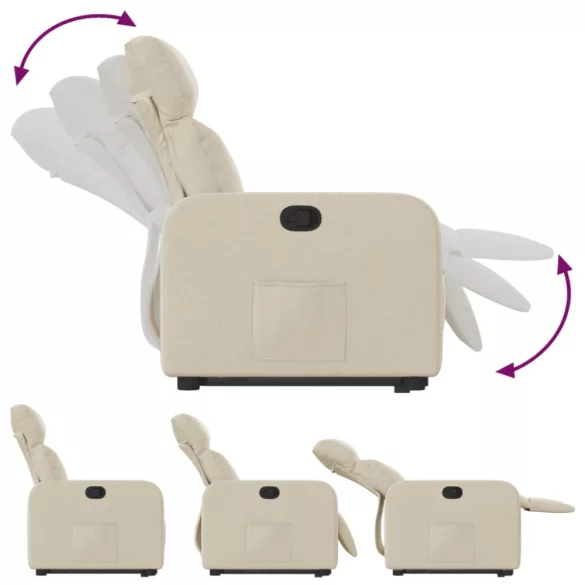 krémszínű szövet felállást segítő dönthető fotel