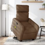 barna szövet felállást segítő dönthető masszázsfotel