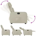 krémszínű műbőr elektromos dönthető fotel