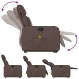 barna műbőr dönthető masszázs- és állófotel