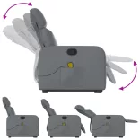 szürke műbőr dönthető masszázs- és állófotel