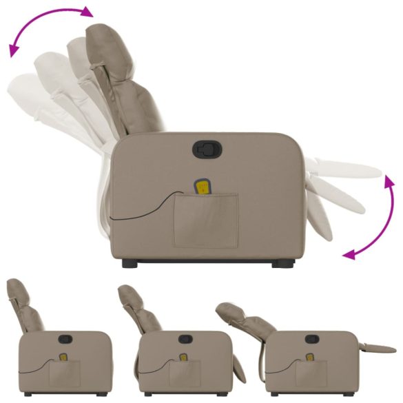 cappuccino műbőr dönthető masszázs- és állófotel