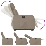 elektromos kávészínű műbőr felállást segítő dönthető fotel