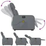 elektromos szürke műbőr felállást segítő dönthető masszázsfotel