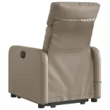 elektromos kávészínű műbőr felállást segítő masszázsfotel