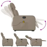 elektromos kávészínű műbőr felállást segítő masszázsfotel