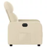 krémszínű szövet elektromos dönthető fotel