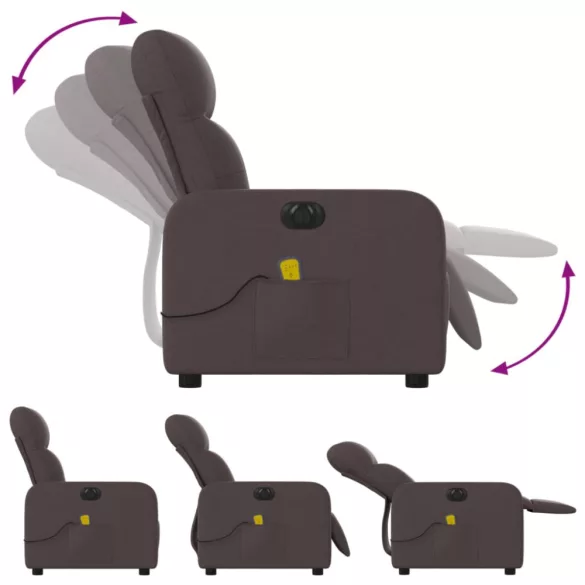 sötétbarna szövet elektromos dönthető masszázsfotel