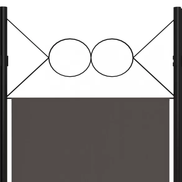 antracitszürke 5 paneles paraván 200 x 180 cm