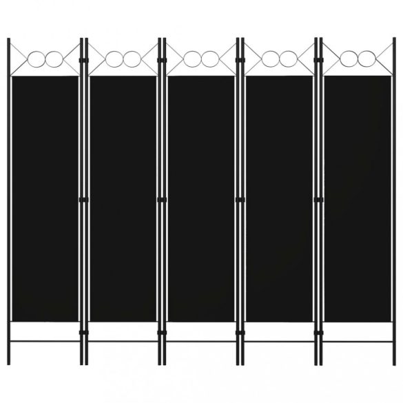 fekete 5 paneles paraván 200 x 180 cm