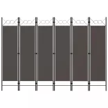 antracitszürke 6 paneles paraván 240 x 180 cm